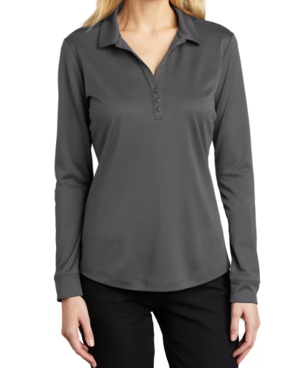 Ladies Silk Long Sleeve Polo