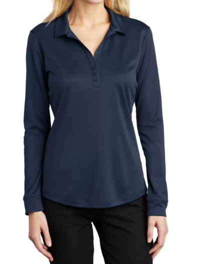 Ladies Silk Long Sleeve Polo