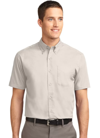 Mens Short Sleeve Button-Down